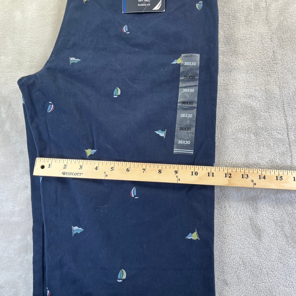 Nautica Deck Pant Mens 36x30 Navy Blue NEW Sailboat Embroidered Classic Fit - Picture 8 of 12